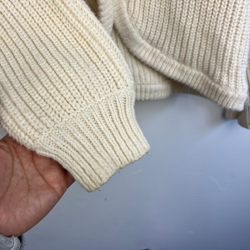 Madewell Shirttail Cardigan Sweater Chunky Size M Antique Cream - Picture 5 of 10